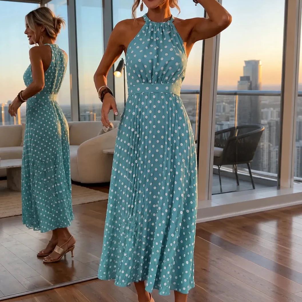 Soliana | Polka Dot Halter Dress