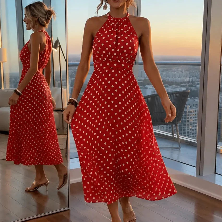 Soliana | Polka Dot Halter Dress