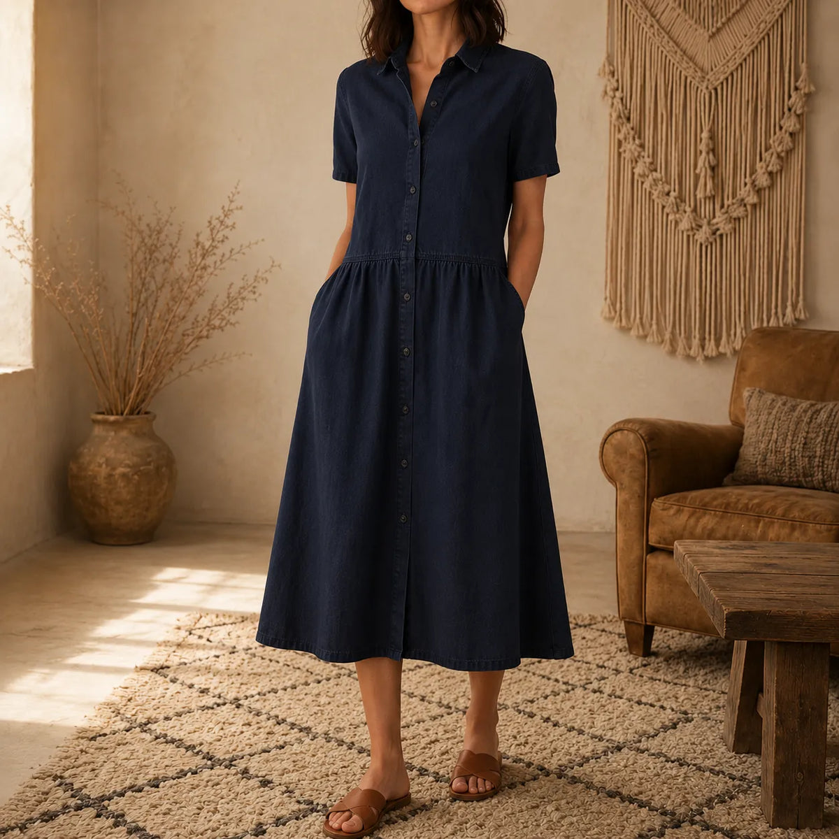 Everly | Button-Front Midi Dress