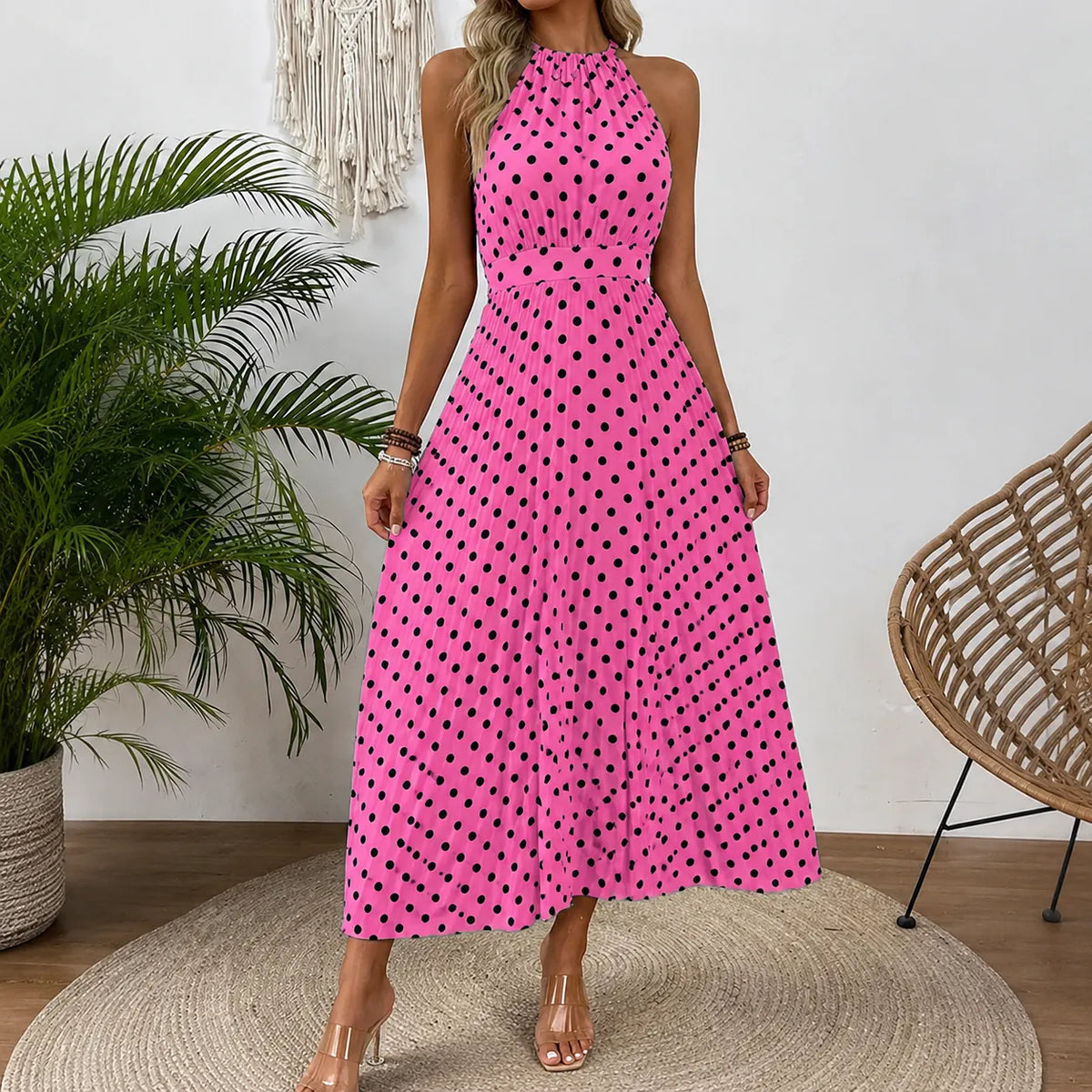 Soliana | Polka Dot Halter Dress