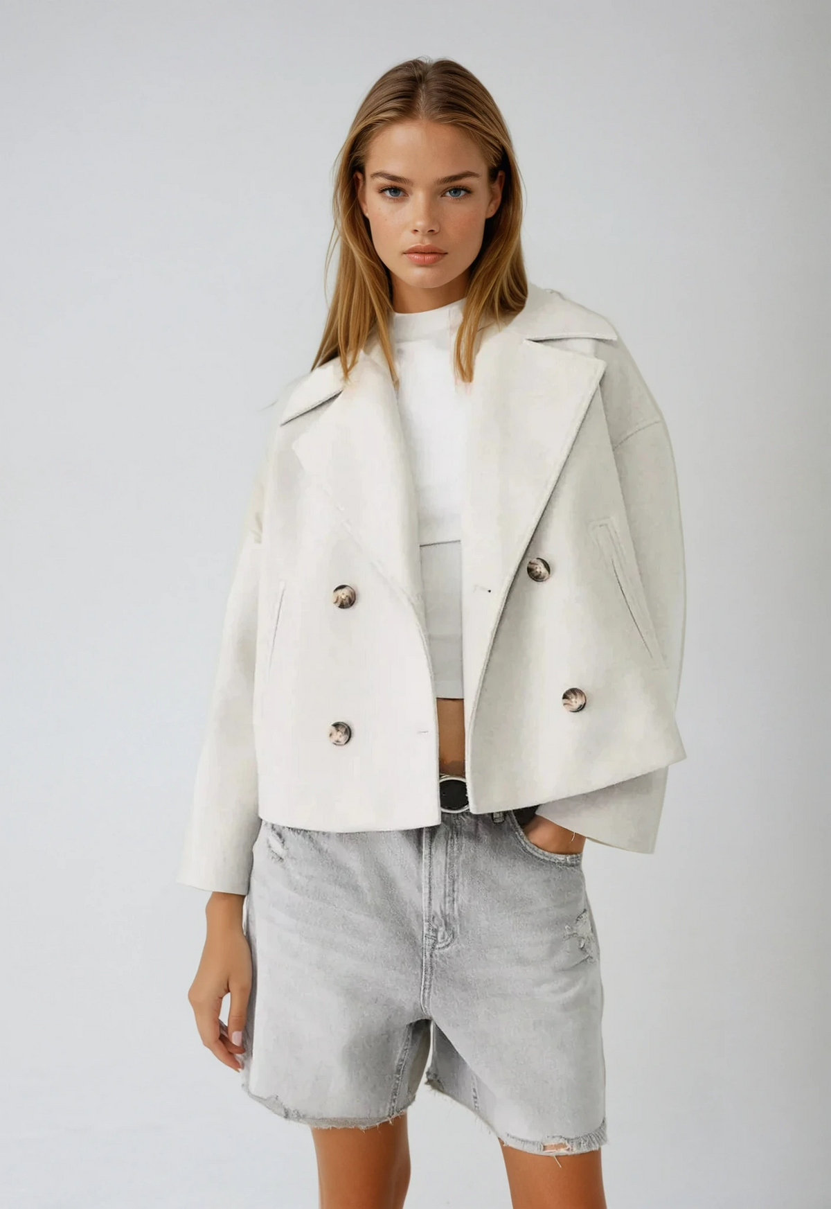 Vivian | Cropped Double-Breasted Coat