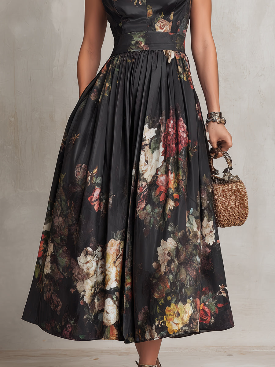 Charlotte | Keyhole Satin Midi Dress