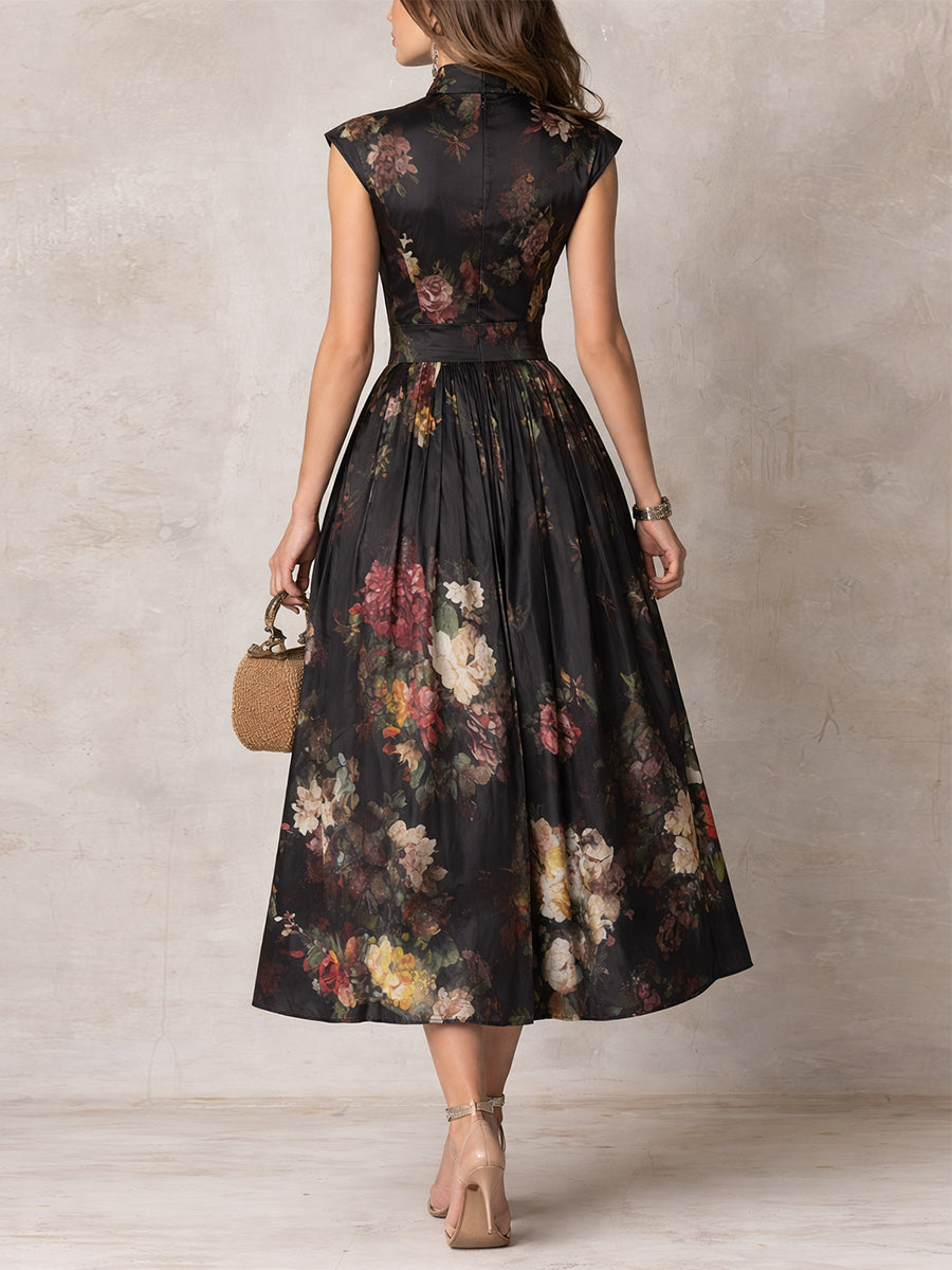 Charlotte | Keyhole Satin Midi Dress