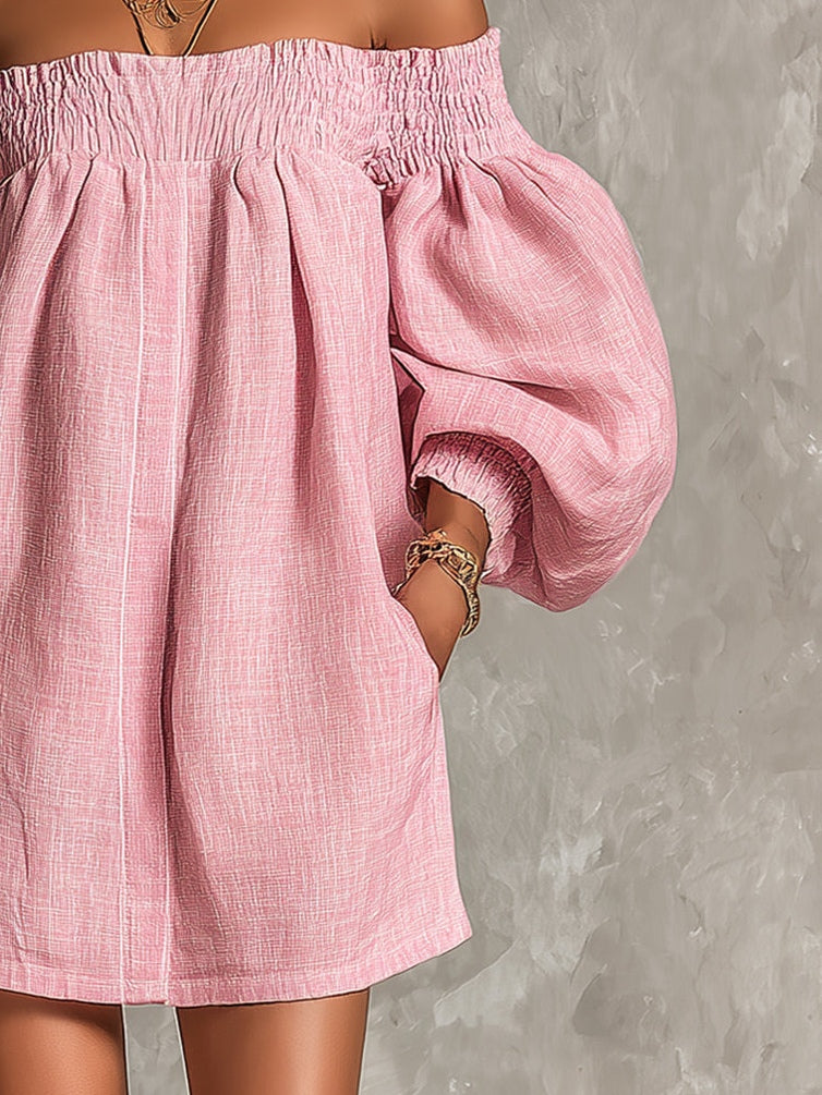 Rosaline | Off-Shoulder Puff-Sleeve Dress