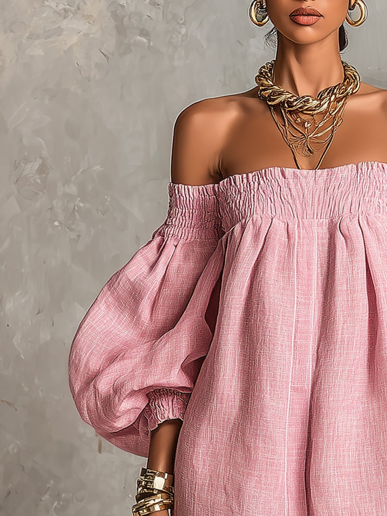 Rosaline | Off-Shoulder Puff-Sleeve Dress