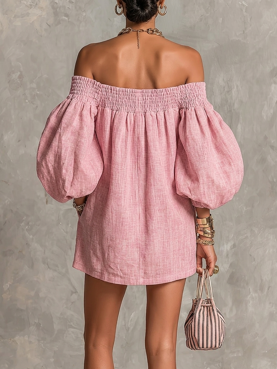 Rosaline | Off-Shoulder Puff-Sleeve Dress