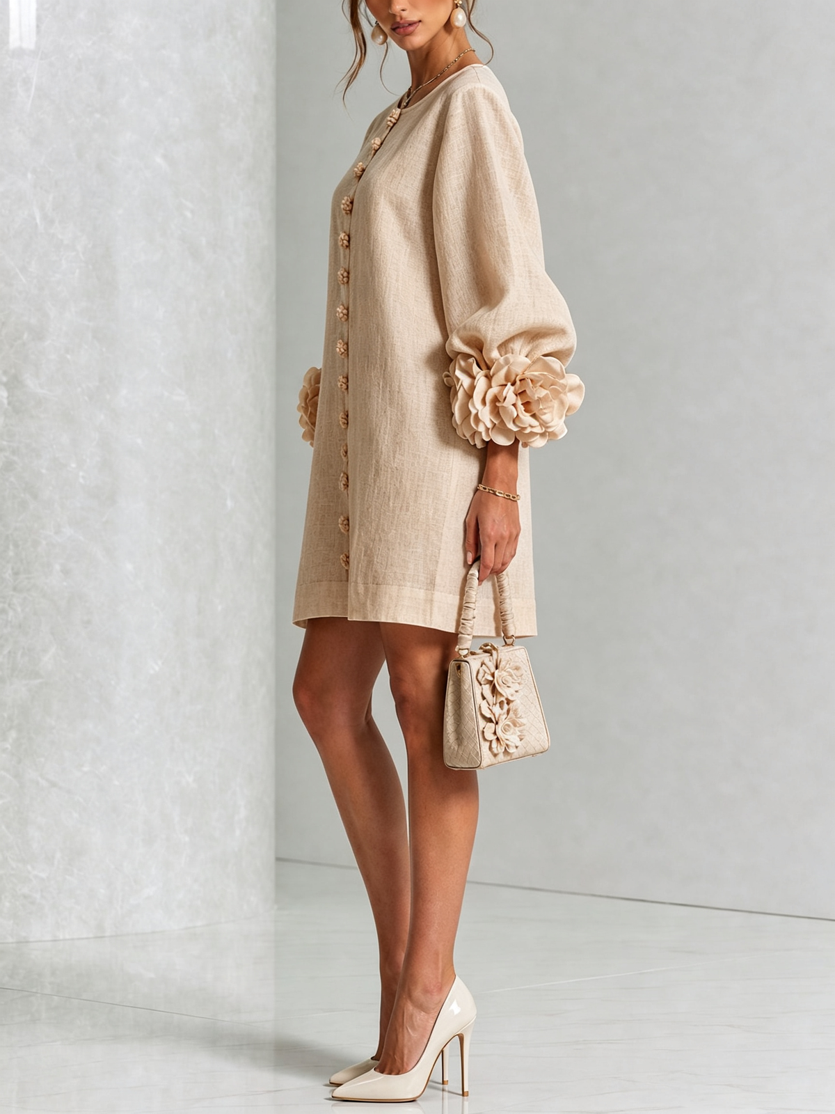Rosina | Blossom-Cuff Mini Dress