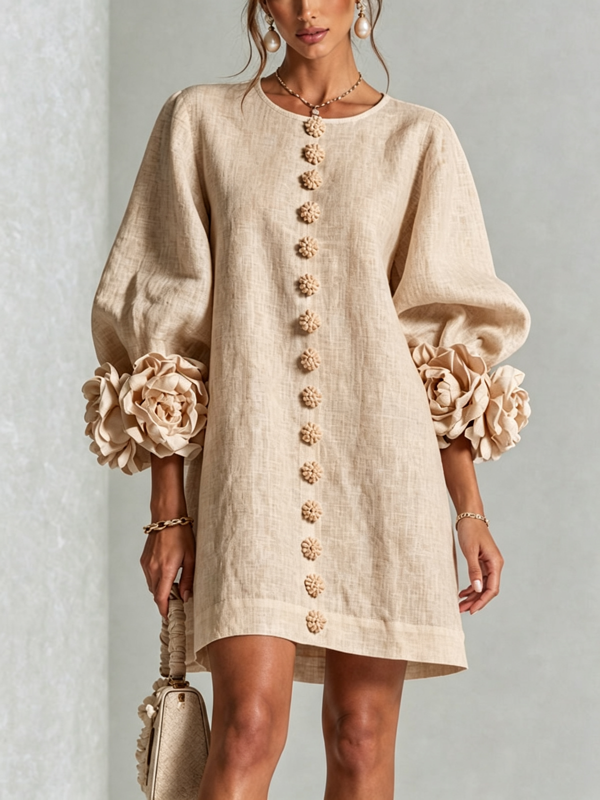Rosina | Blossom-Cuff Mini Dress
