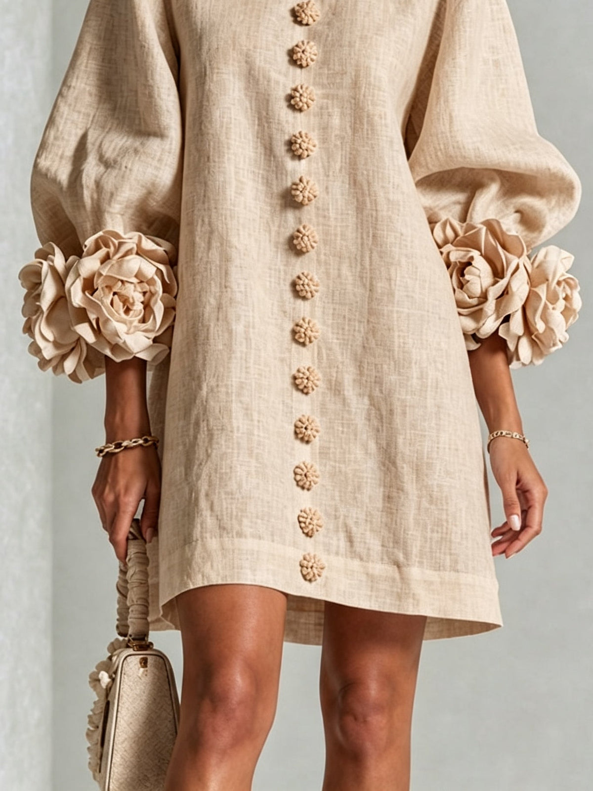 Rosina | Blossom-Cuff Mini Dress