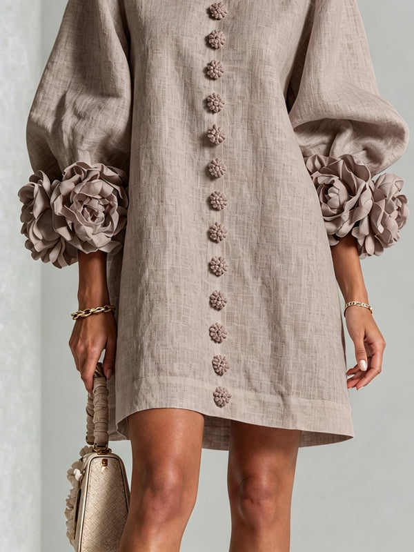 Sadie | Floral-Cuff Mini Dress