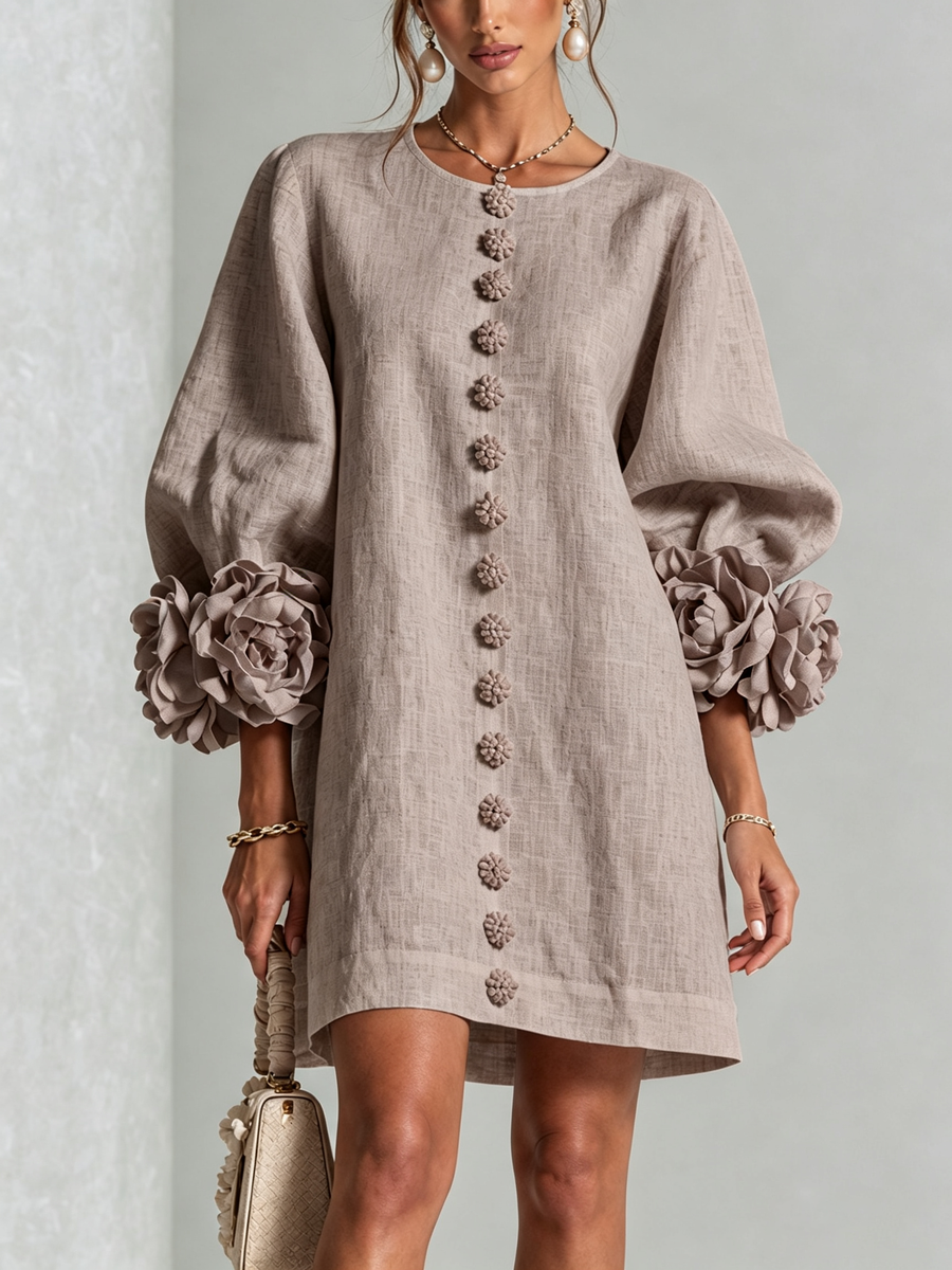 Sadie | Floral-Cuff Mini Dress