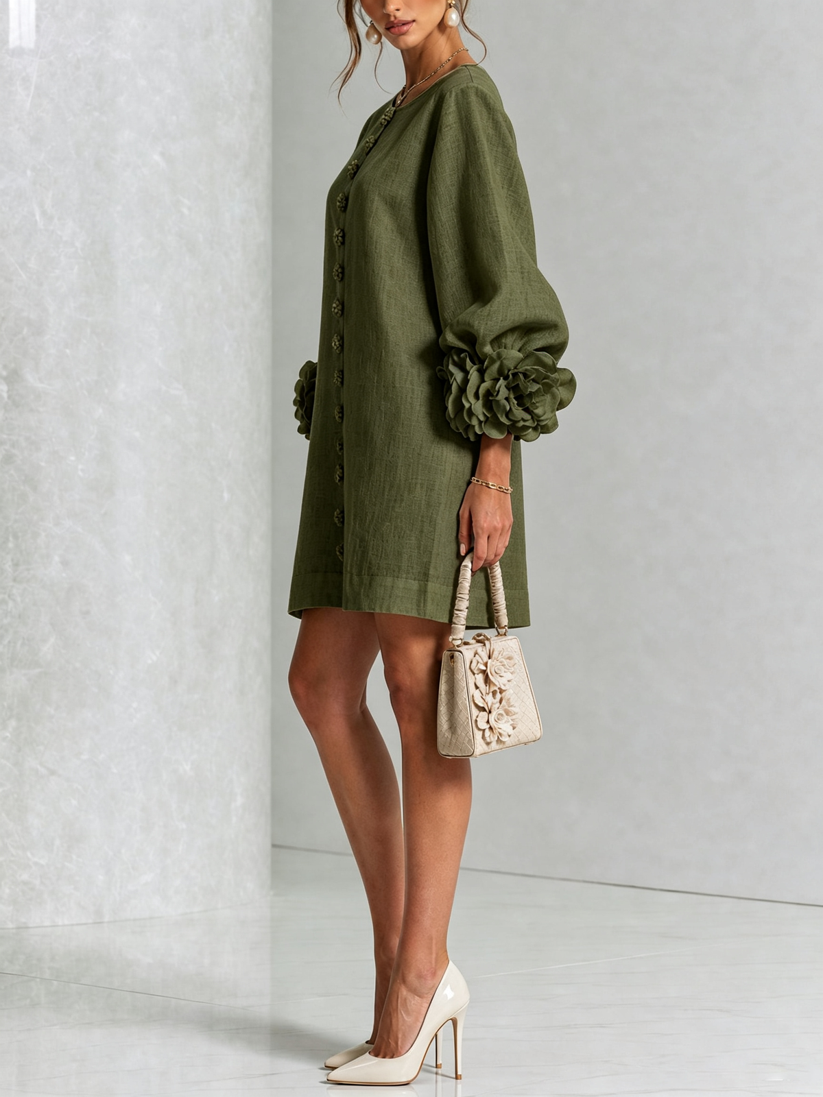 Francesca | Floral-Detail Mini Dress