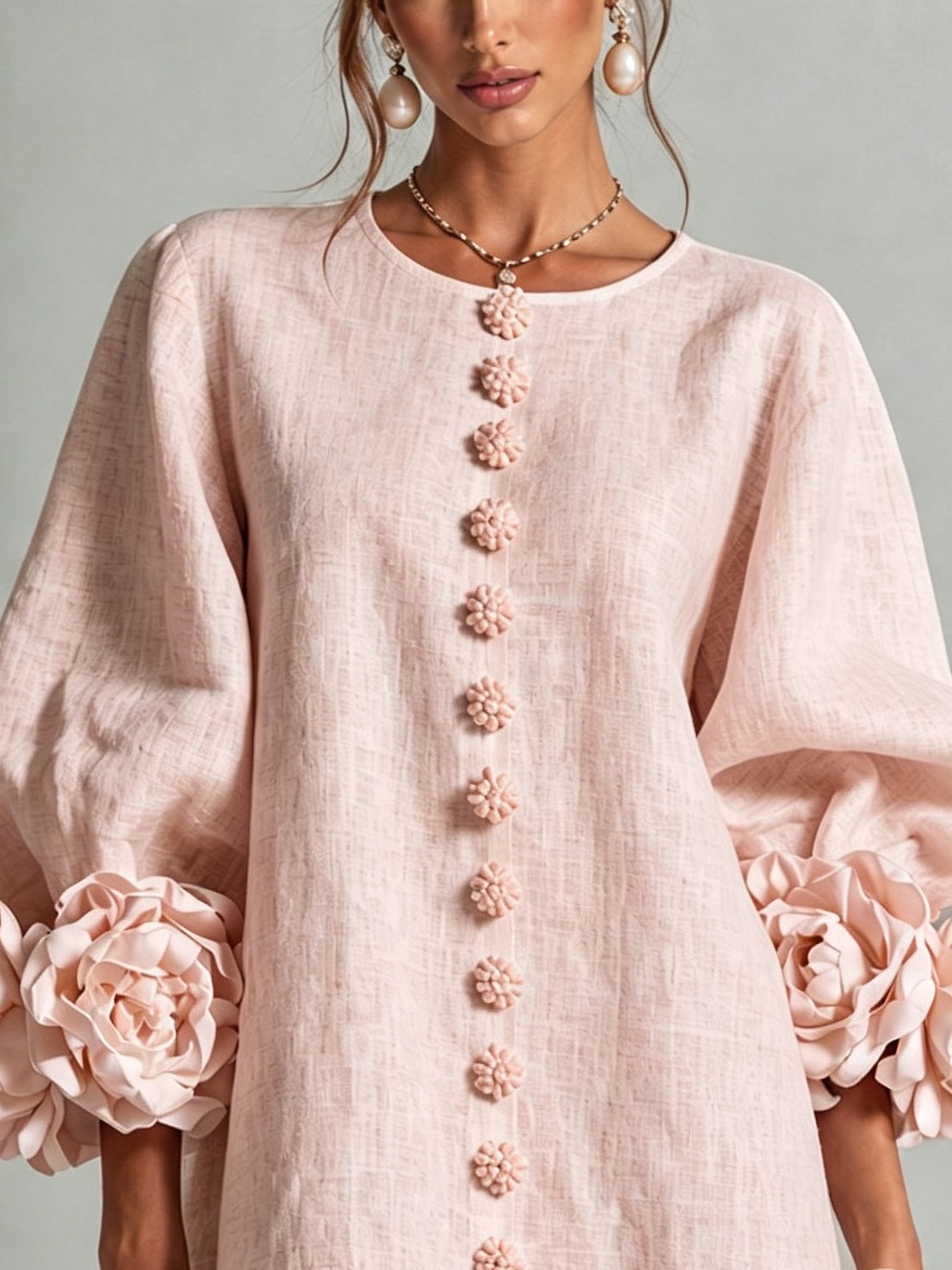 Flora | Floral-Trim Mini Dress