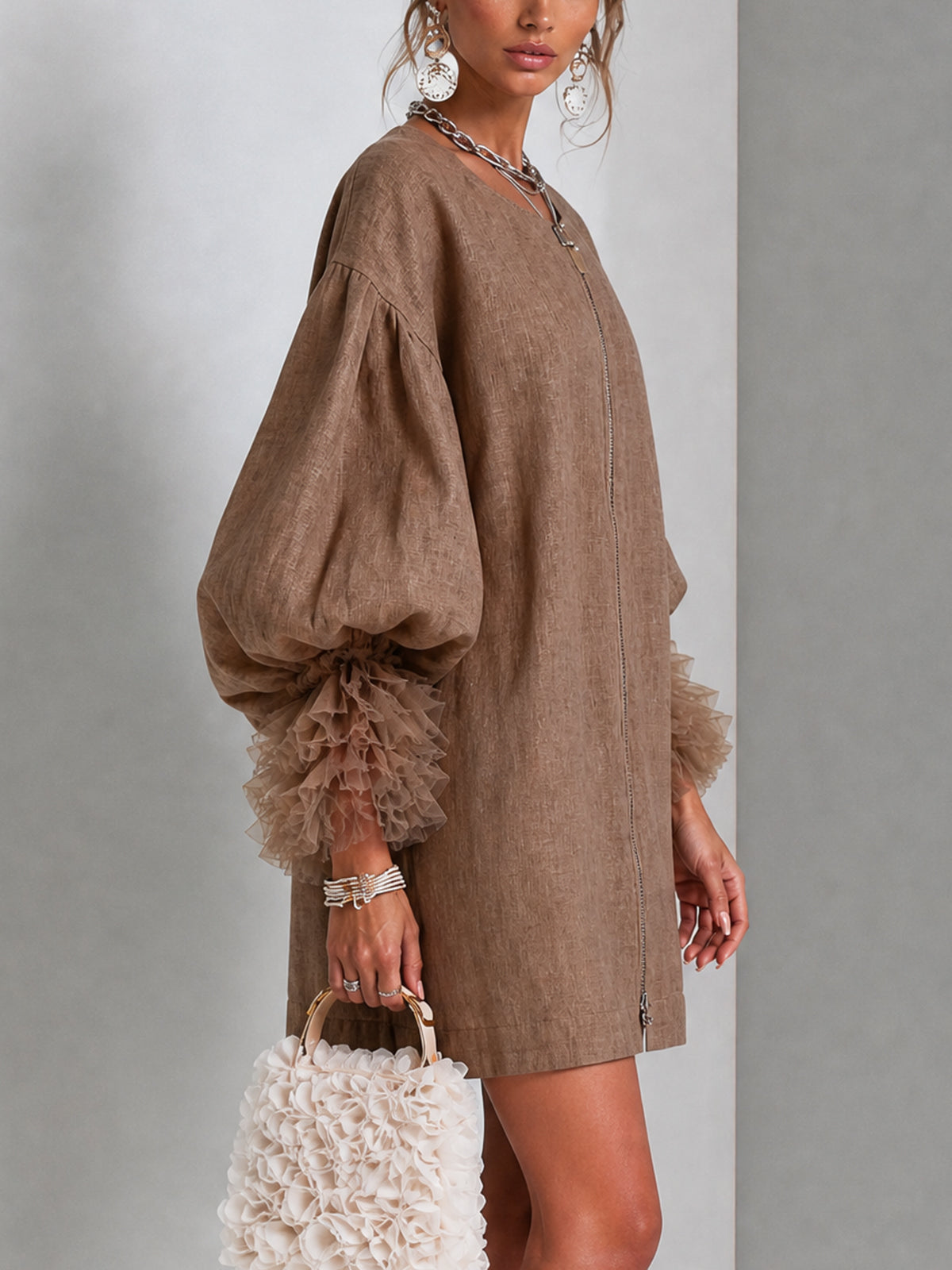 Rebecca | Balloon Sleeve Mini Dress