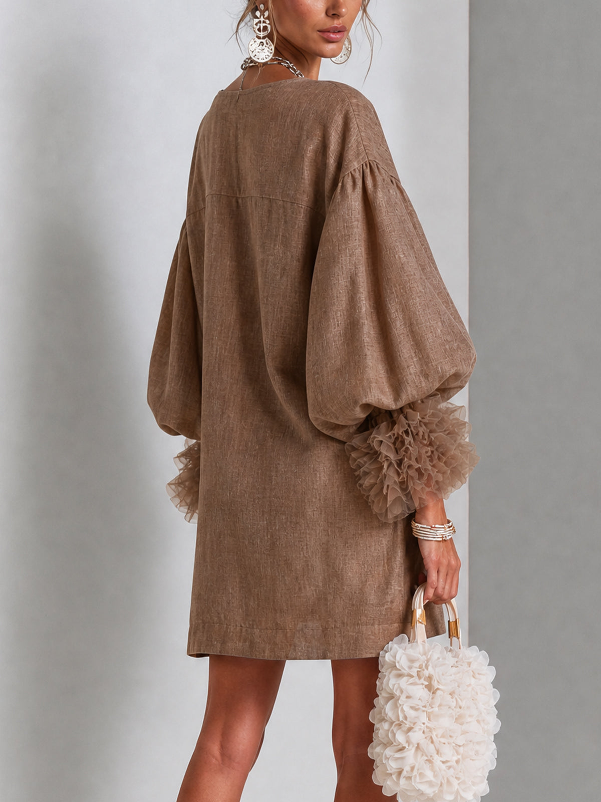 Rebecca | Balloon Sleeve Mini Dress