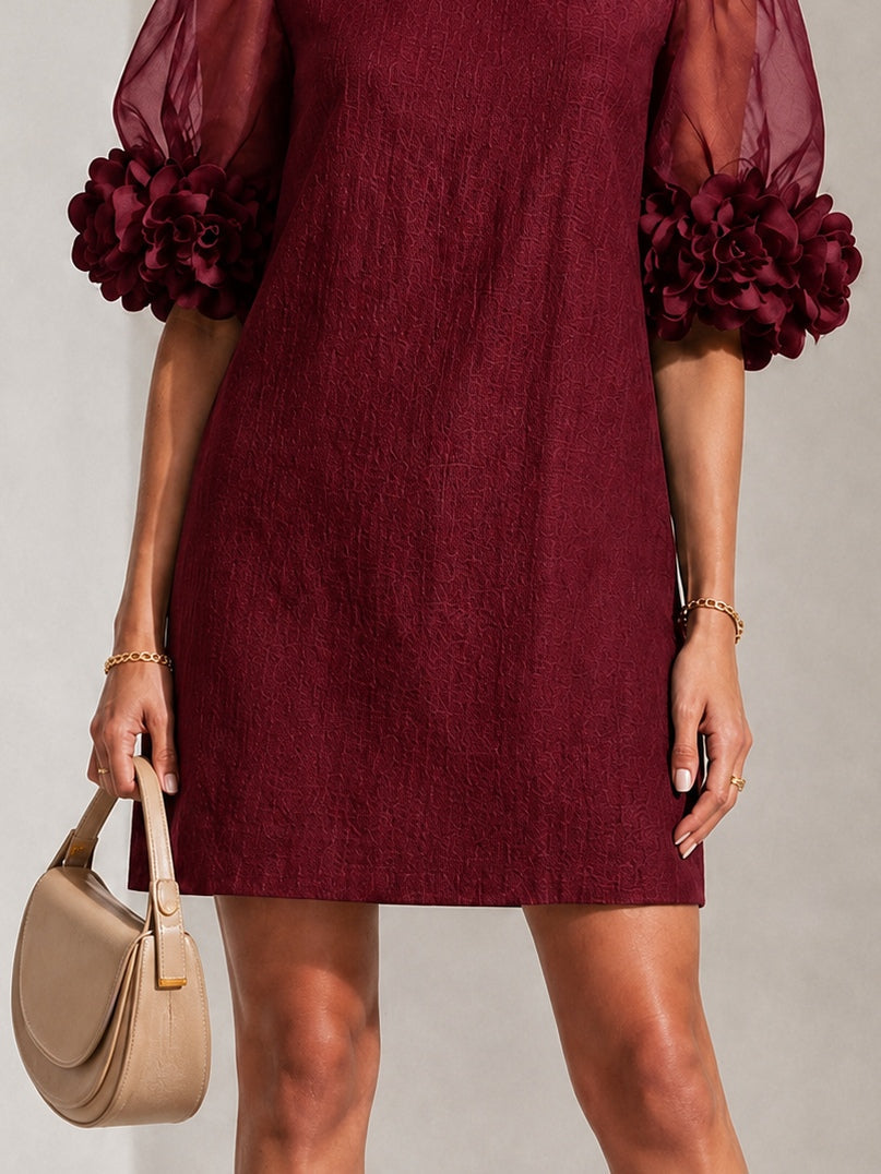 Philippa | Floral-Cuff Mini Dress