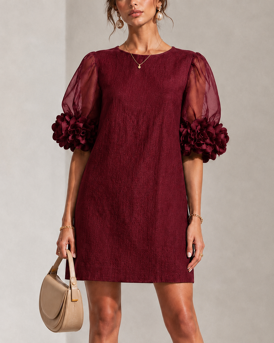 Philippa | Floral-Cuff Mini Dress