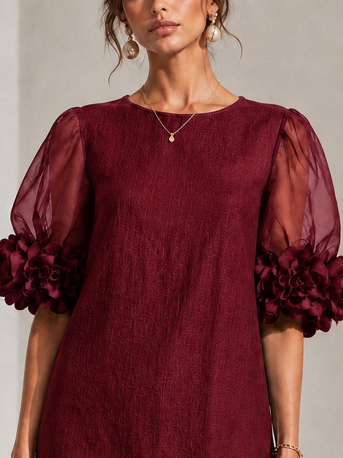 Philippa | Floral-Cuff Mini Dress