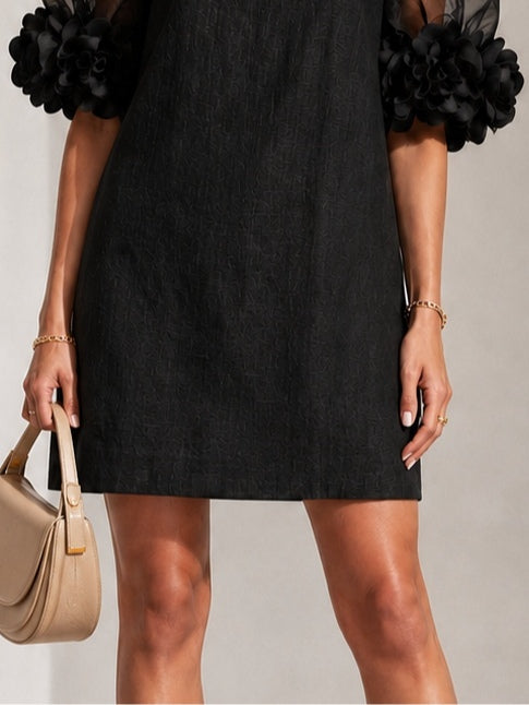 Persephone | Floral-Cuff Puff-Sleeve Dress