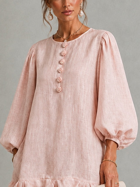 Rosalyn | Floral-Button Mini Dress