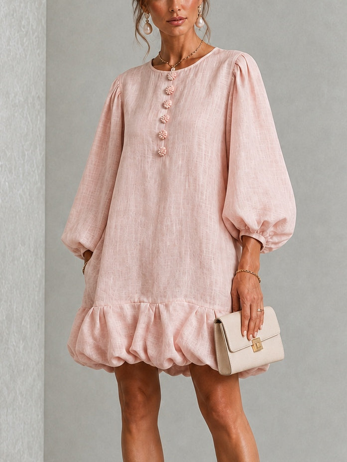 Rosalyn | Floral-Button Mini Dress