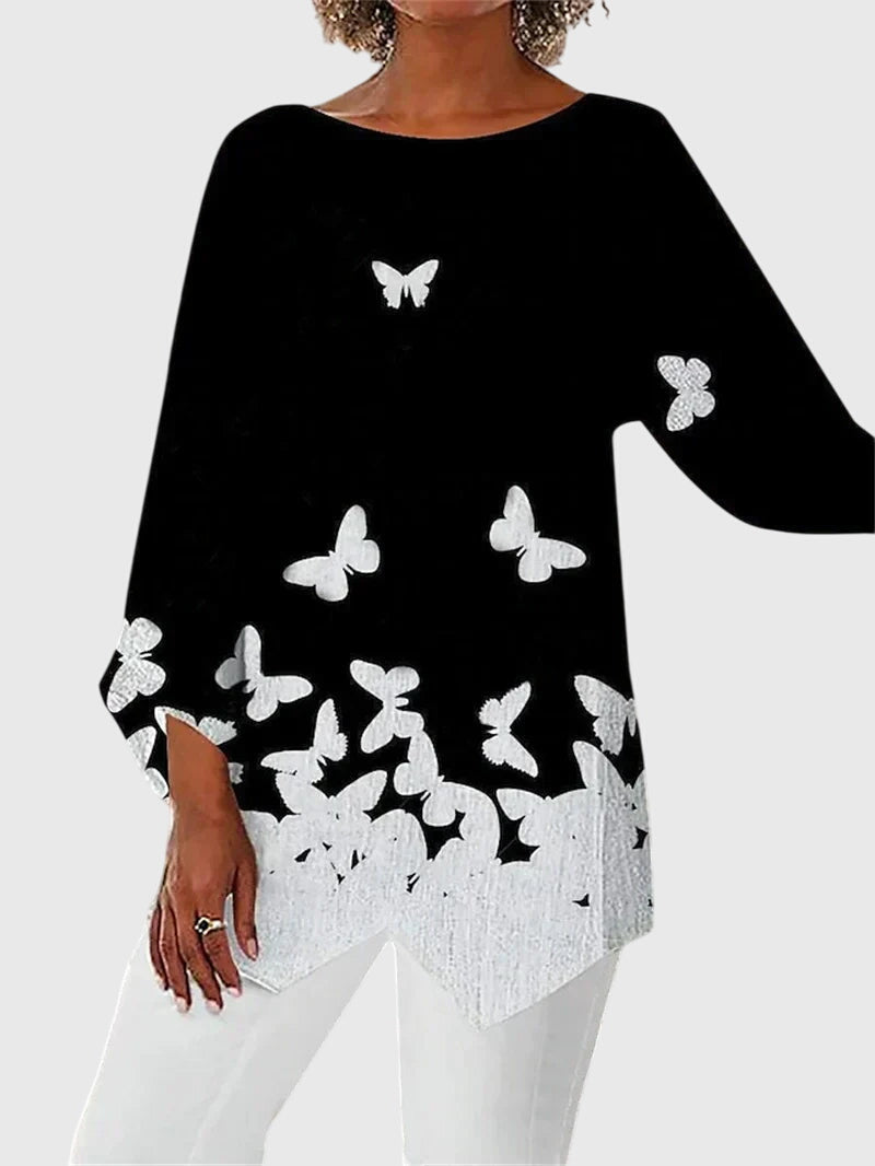 Alaina | Printed Crew-Neck Top