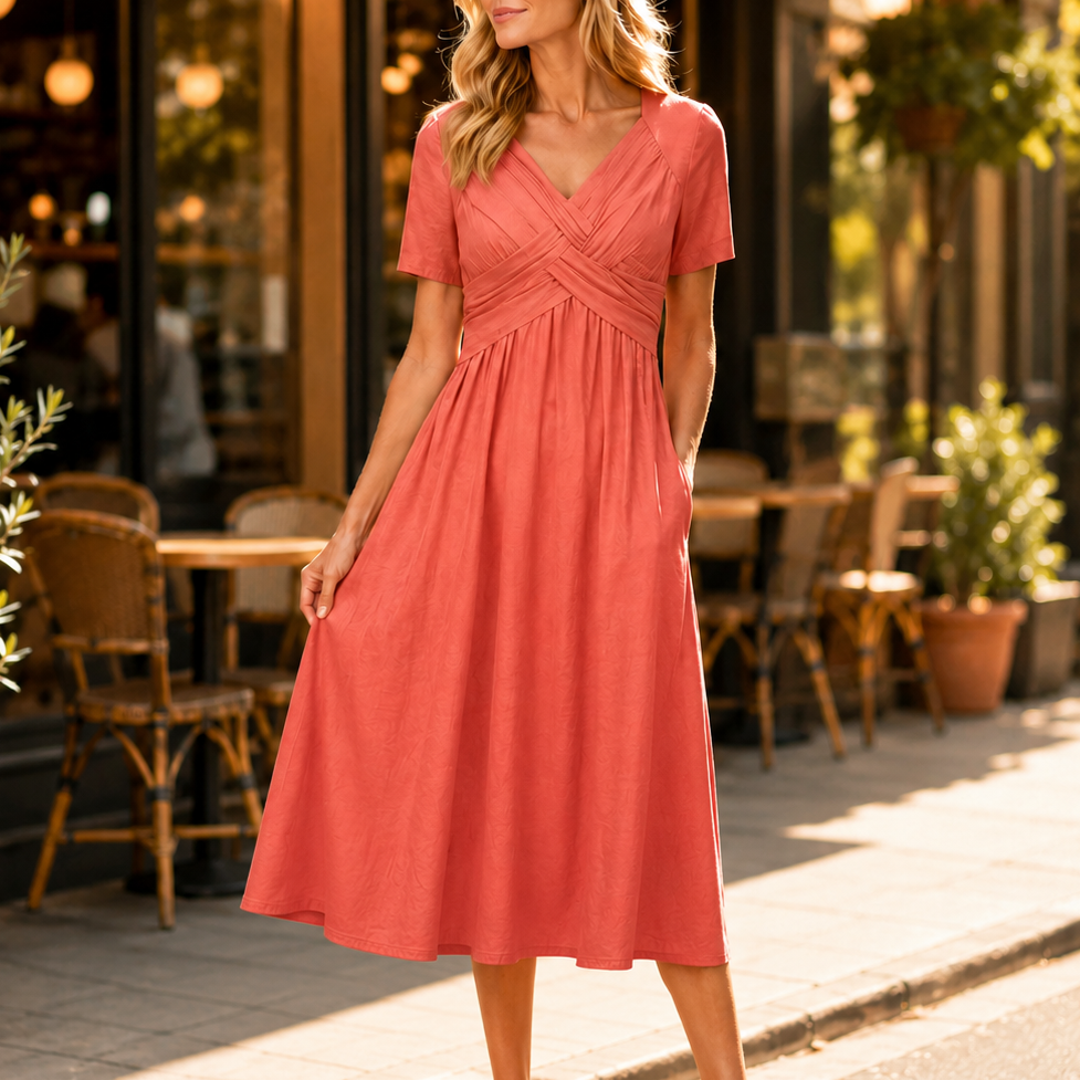 Flowena | Non-Cling V-Neck Maxi Dress