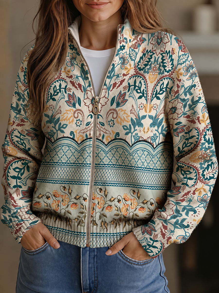 Sybilla | Floral Border Cardigan