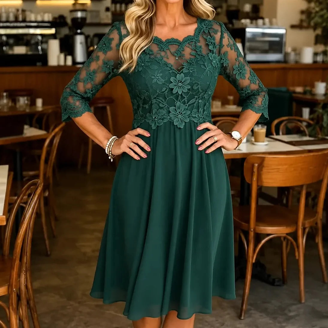 Florenza | Floral Lace Midi Dress