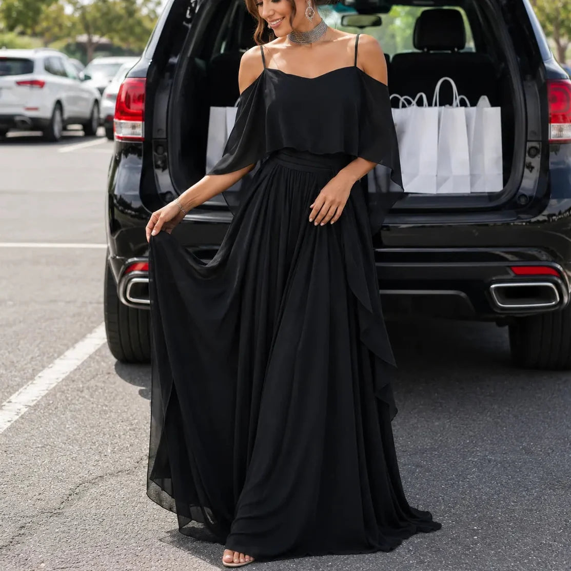 Solavia | Cold-Shoulder Maxi Dress
