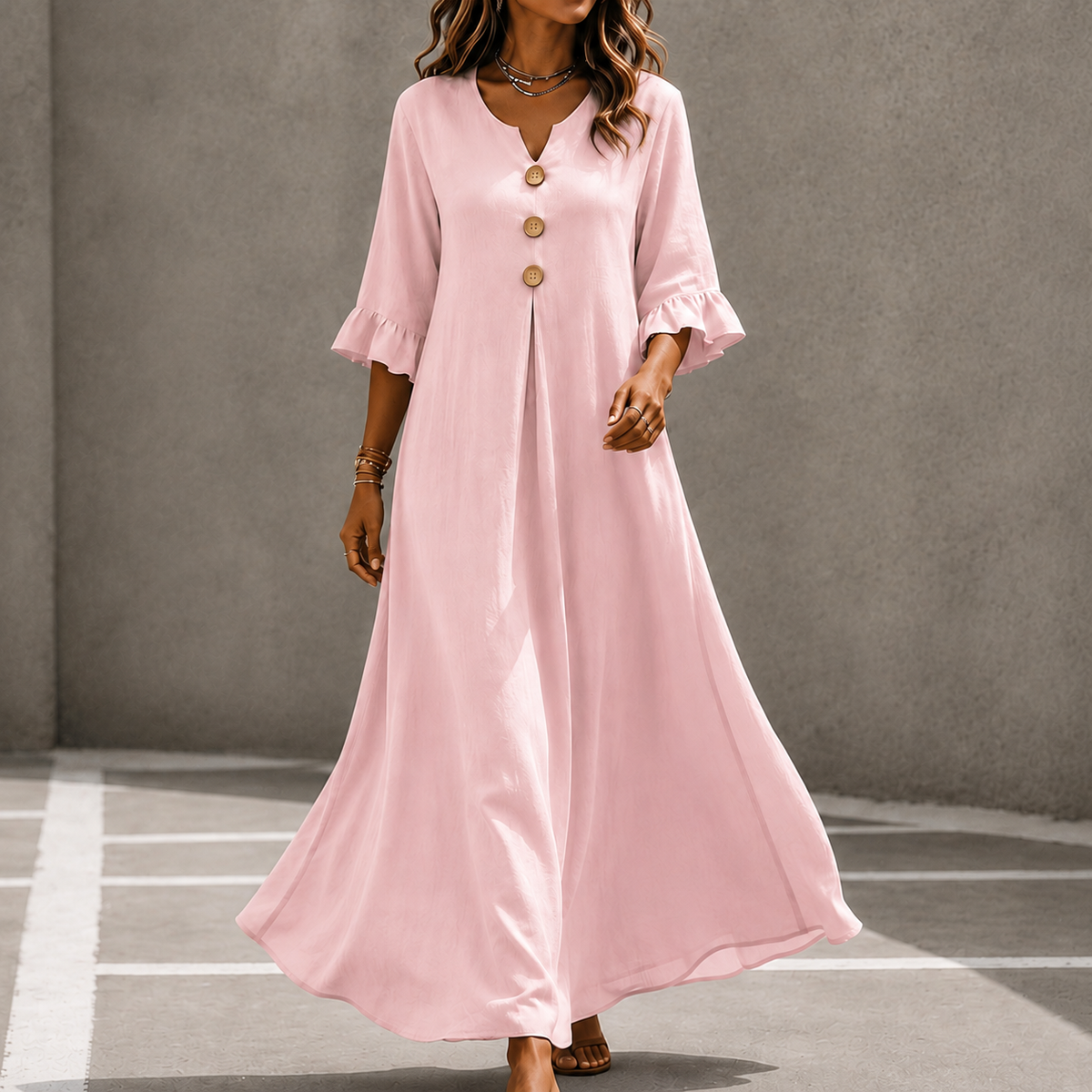 Marellia | Linen-Look Maxi Dress