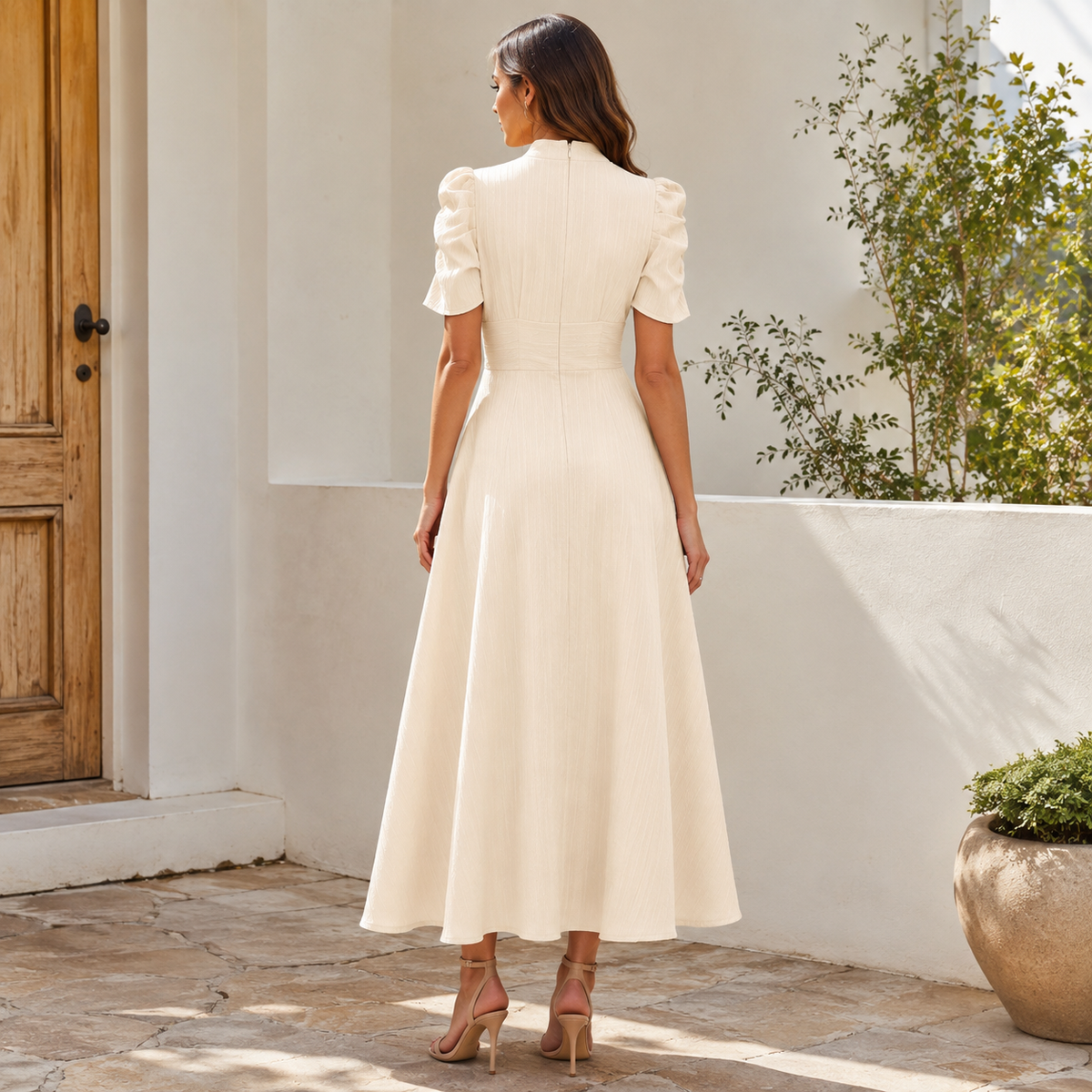 Adeline | Ruched Waist Midi Dress