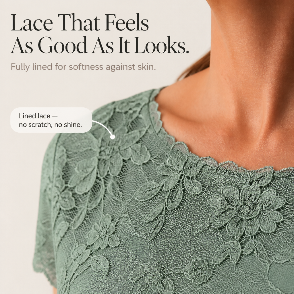 Vivienne | Lace Bodice Midi Dress