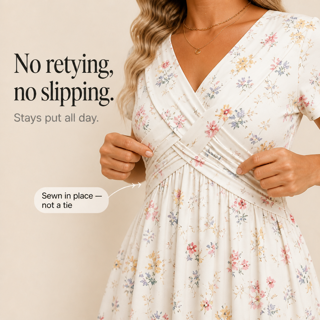 Curvella | Twist-Waist Floral Midi Dress