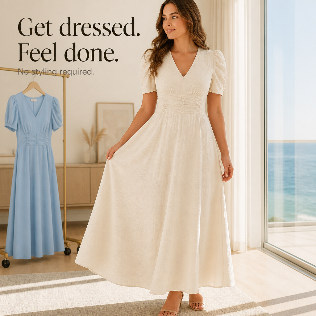 Adeline | Ruched Waist Midi Dress