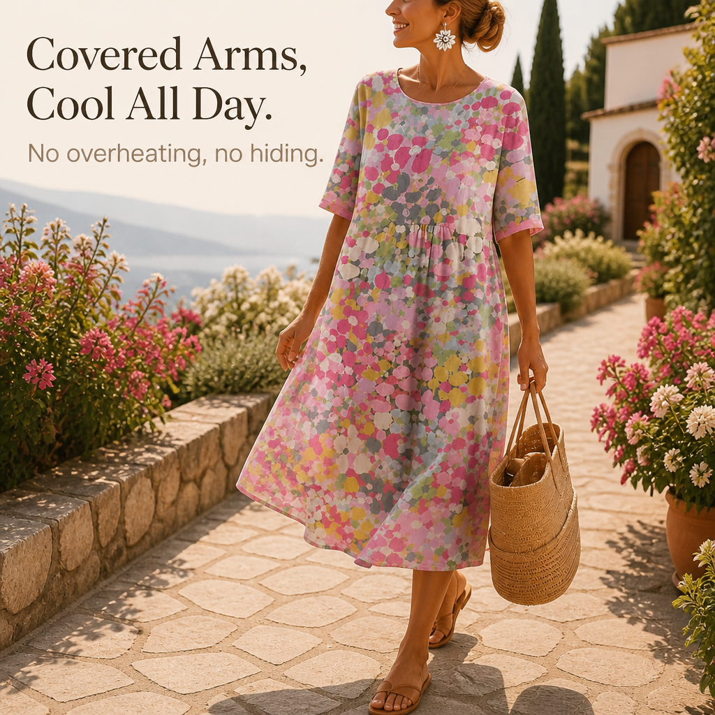 Isabelle | Breathable Sleeve Midi Dress