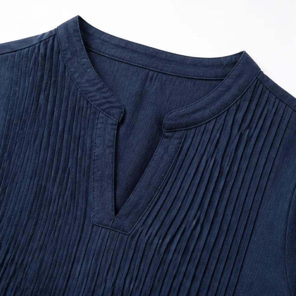 Lunavia | Pleated V-Neck Maxi Dress