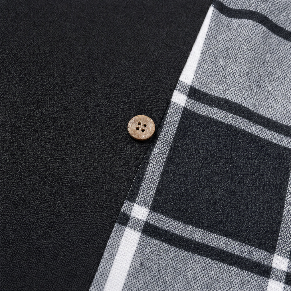 Wovelle | Plaid Patchwork Midi Dress