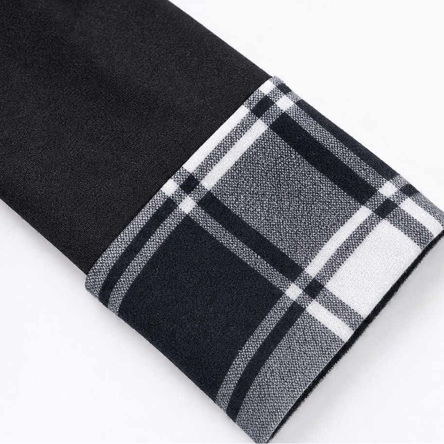 Wovelle | Plaid Patchwork Midi Dress