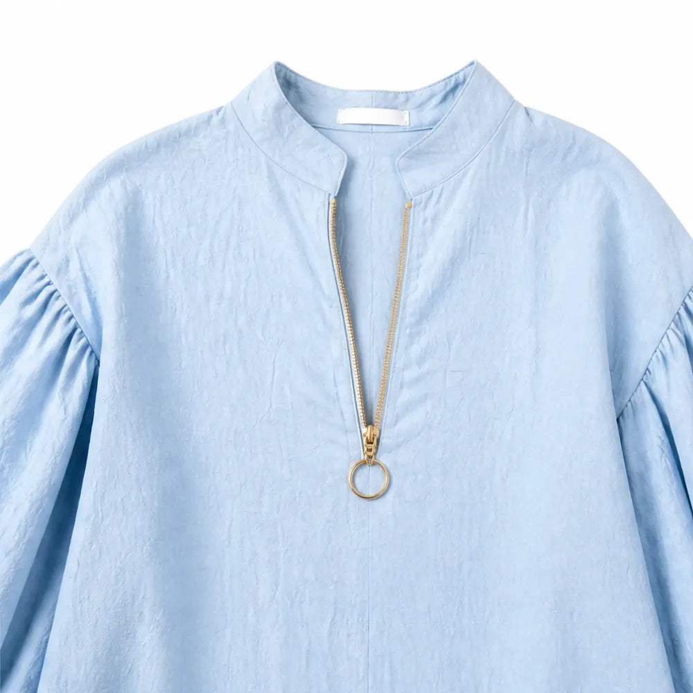 Solvana | Half-Zip Puff Sleeve Dress