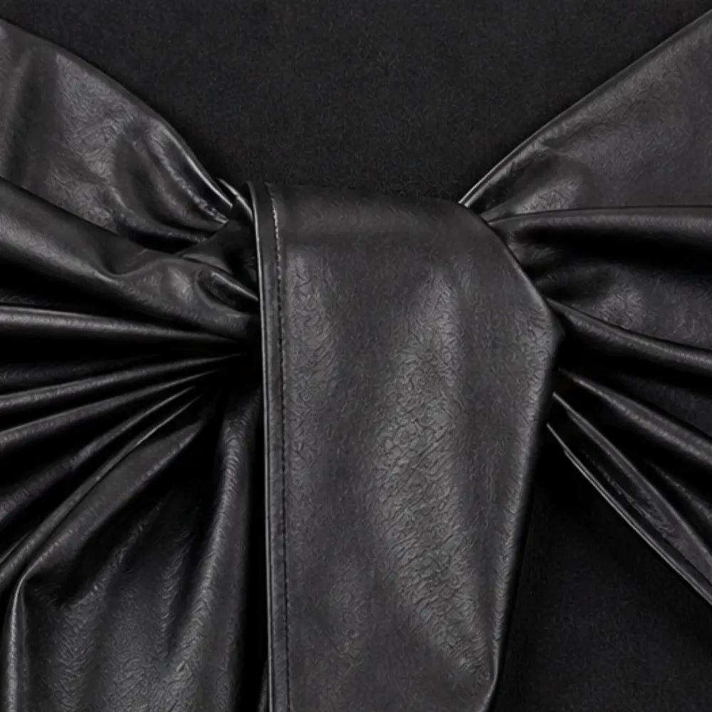 Noirelle | Faux-Leather Wrap Mini Dress