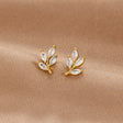 Crystal Chic Leaf Earrings