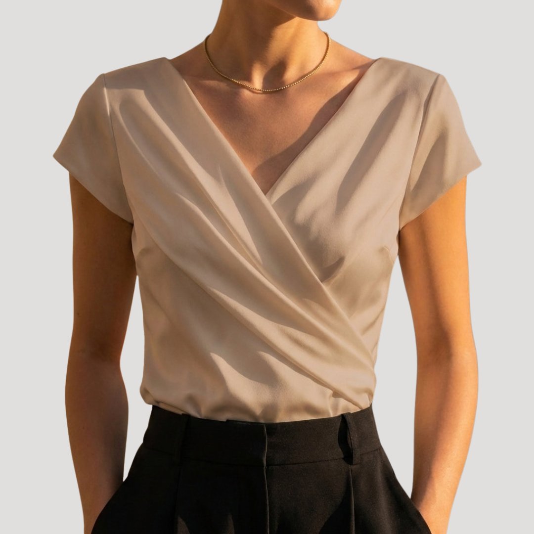 Margaret | Satin Wrap Blouse