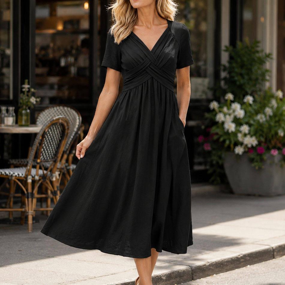 Flowena | Non-Cling V-Neck Maxi Dress
