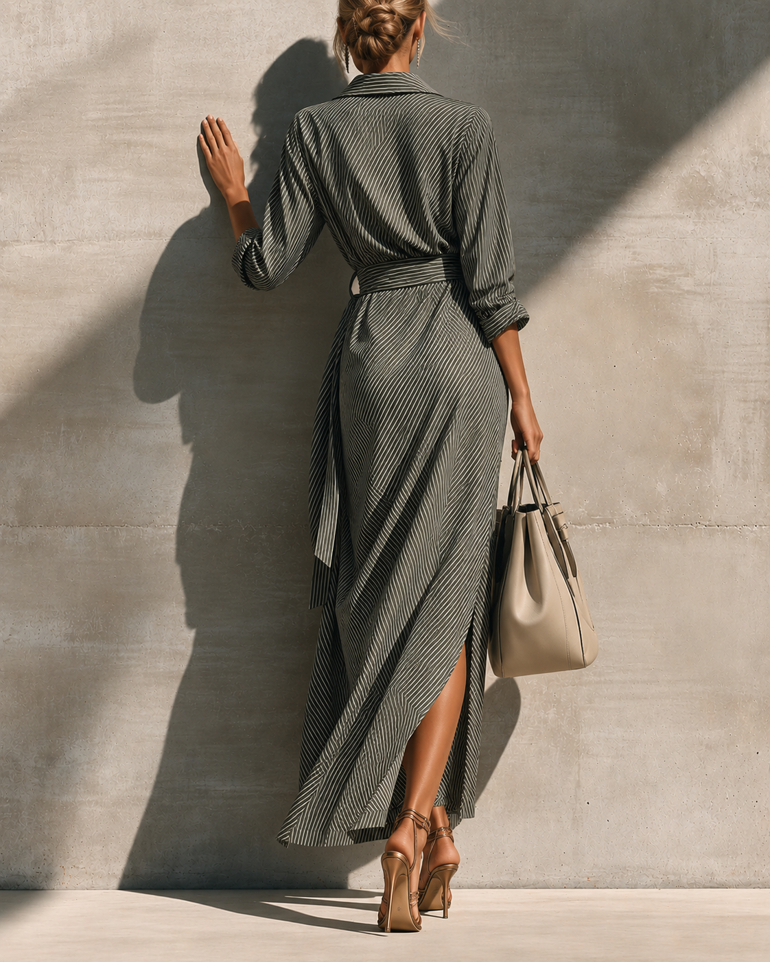 Blessie | Striped Wrap Maxi Dress