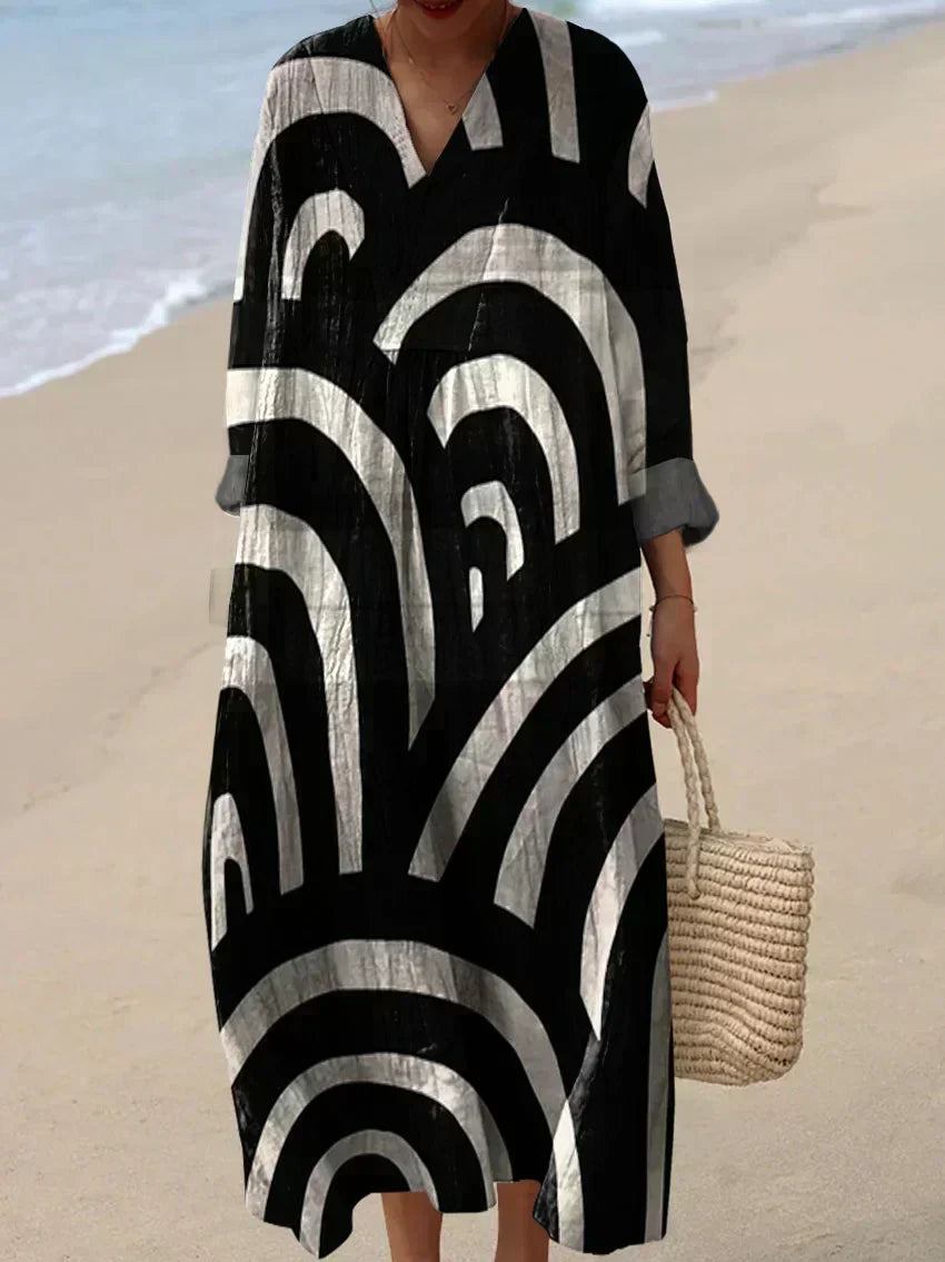 Cynthia | Summer Print Cotton Midi Dress