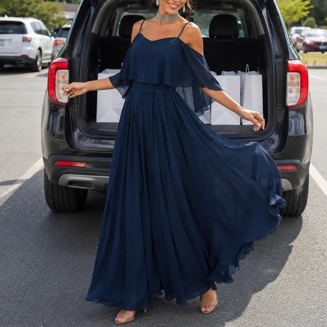 Solavia | Cold-Shoulder Maxi Dress