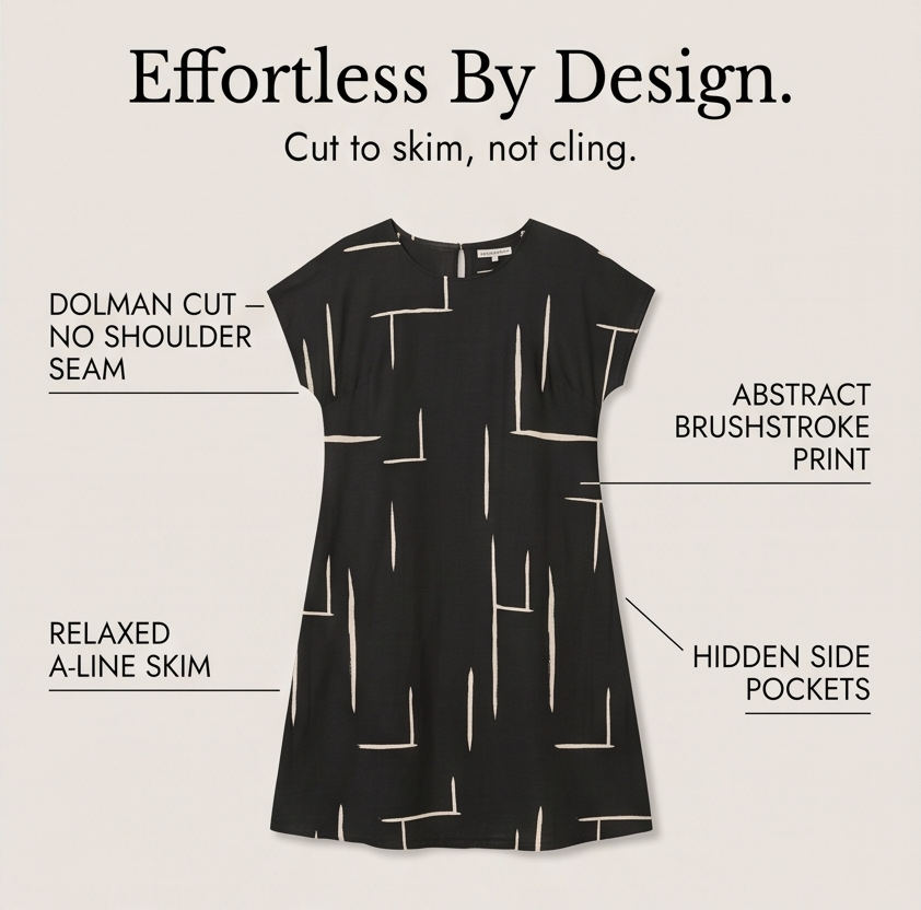 Elunara | Pocketed Dolman Dress