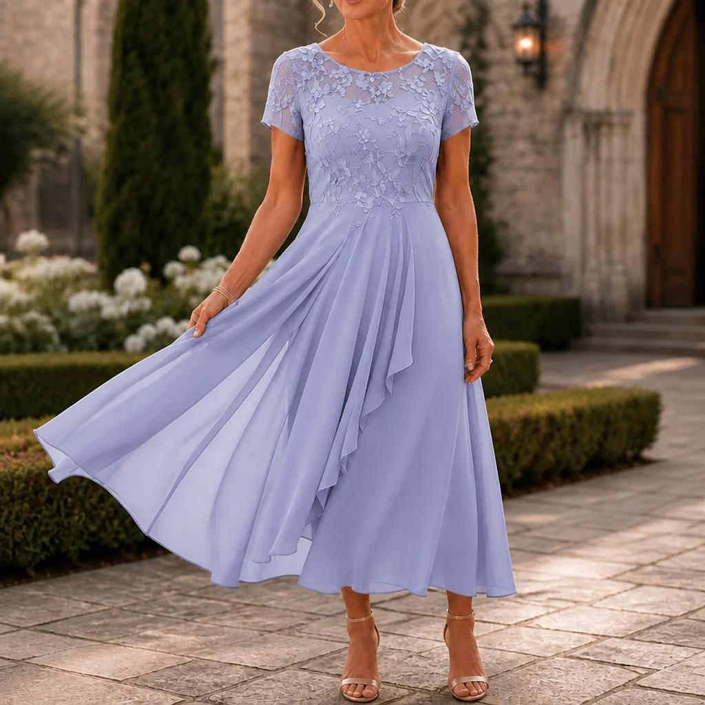 Vivienne | Lace Bodice Midi Dress