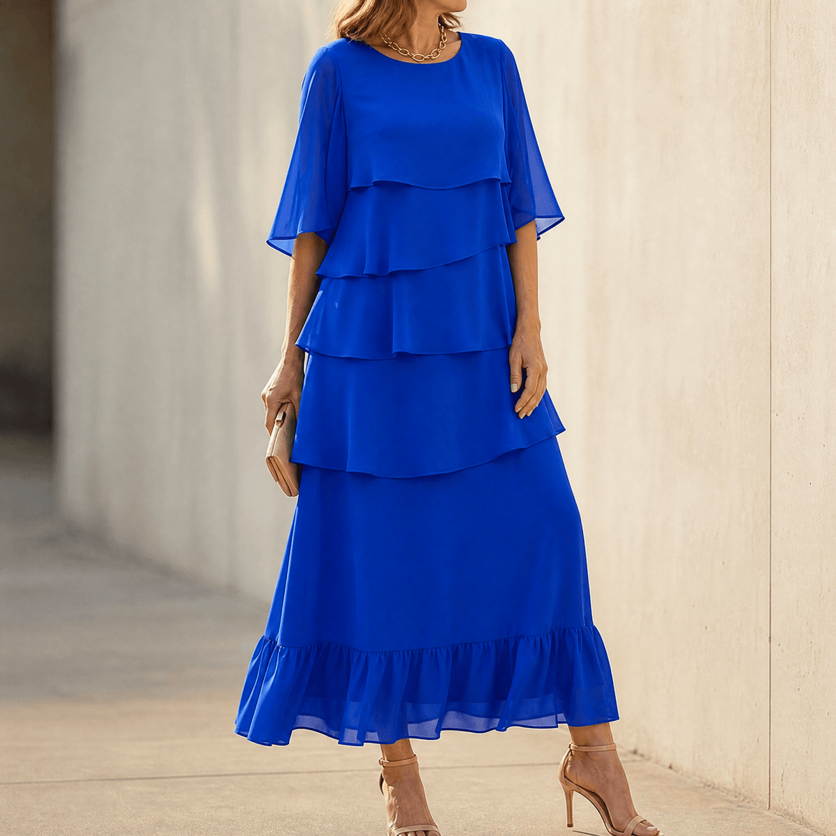 Florelle | Layered Ruffle Midi Dress